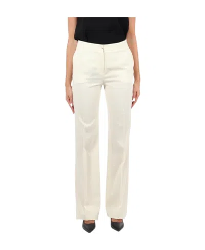 Etro High-waisted Wide-leg Trousers In White