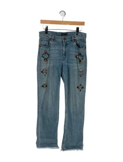 Pre-owned Etro High-rise Straight Leg Jeans In Blue