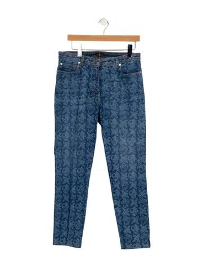 Pre-owned Etro High-rise Straight Leg Jeans In Blue