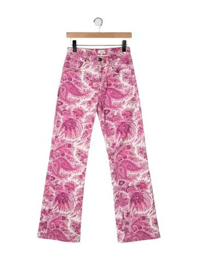 Pre-owned Etro High-rise Straight Leg Jeans In Pink