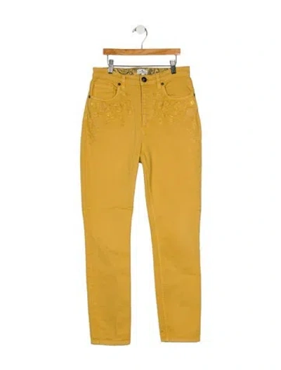Pre-owned Etro High-rise Straight Leg Jeans In Yellow