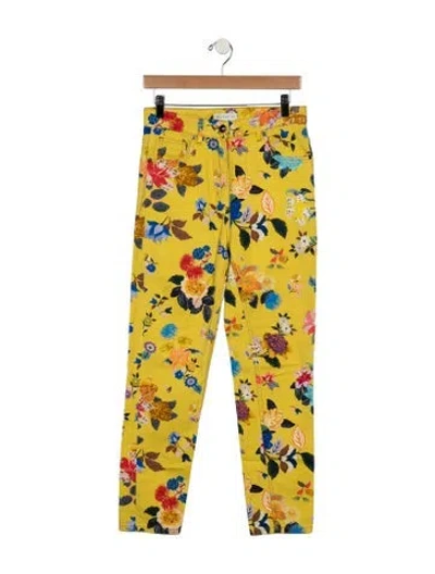 Pre-owned Etro High-rise Straight Leg Jeans In Yellow