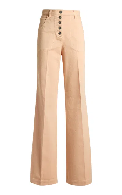 Etro High-rise Stretch-denim Flared Jeans In Pink