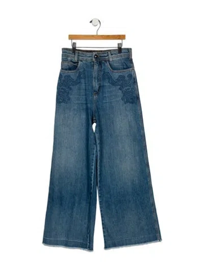 Pre-owned Etro High-rise Wide Leg Jeans In Blue