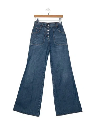 Pre-owned Etro High-rise Wide Leg Jeans In Blue