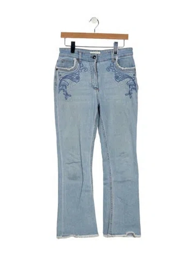 Pre-owned Etro High-rise Wide Leg Jeans In Blue