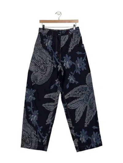 Pre-owned Etro High-rise Wide Leg Jeans In Blue