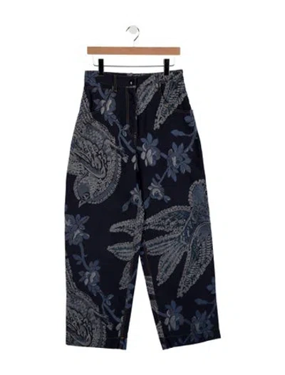 Pre-owned Etro High-rise Wide Leg Jeans In Blue