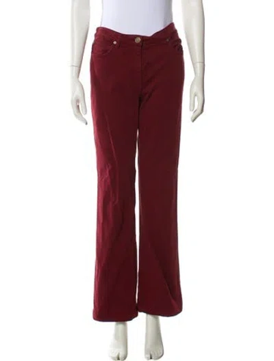 Pre-owned Etro High-rise Wide Leg Jeans In Burgundy