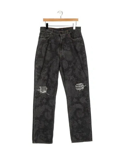 Pre-owned Etro High-rise Wide Leg Jeans In Gray