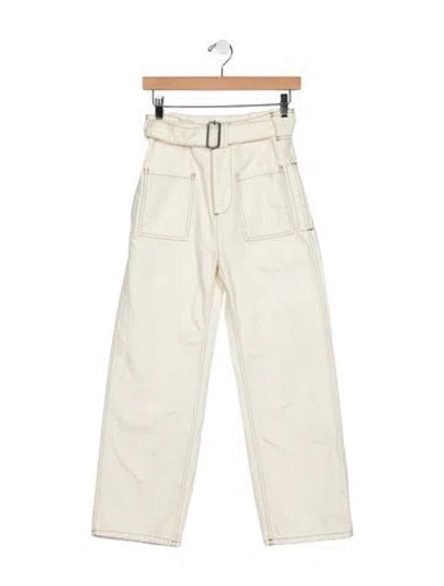 Pre-owned Etro High-rise Wide Leg Jeans In White