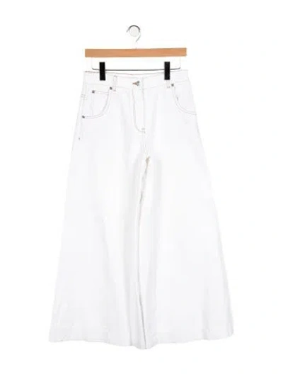 Pre-owned Etro High-rise Wide Leg Jeans In White