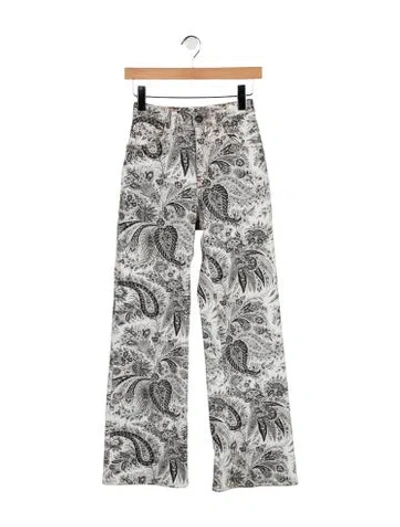 Pre-owned Etro High-rise Wide Leg Jeans In White
