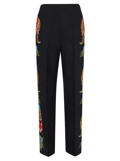 Etro High-waisted Palazzo Trousers In Black