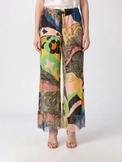 Etro High-waisted Viscose Palazzo Trousers With Paisley Print In Multi