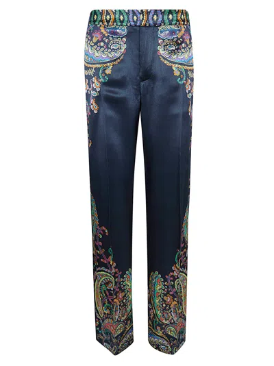 Etro High-waisted Wide Leg Trousers In Multi