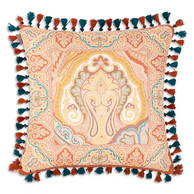 Etro Hoa Cushion With Passementerie In Orange