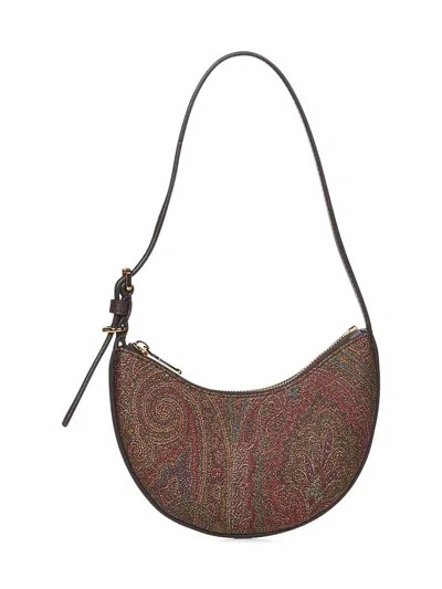 Etro Hobo Essential Mini Shoulder Bag In Brown