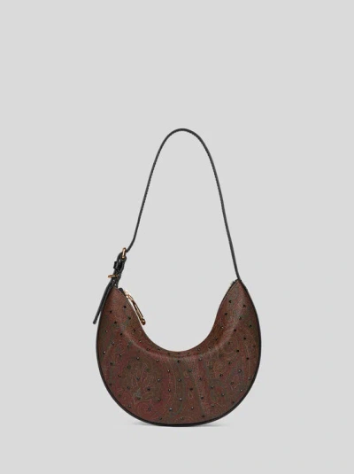 ETRO ESSENTIAL HOBO BAG WITH RHINESTONES, WOMAN, BLACK