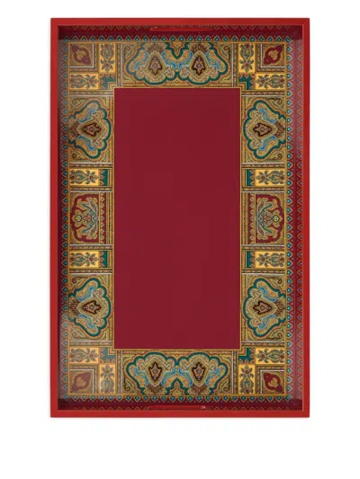 Etro Home ペイズリートレイ 5.5cm X 46cm X 30cm In Red