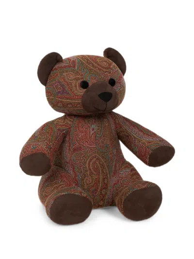 Etro Home Arnica Paisley-print Teddy Bear In Brown