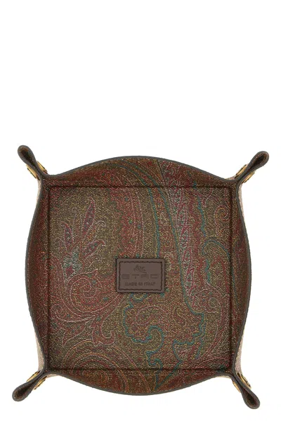 Etro Home 'arnica' Square Tray In Brown
