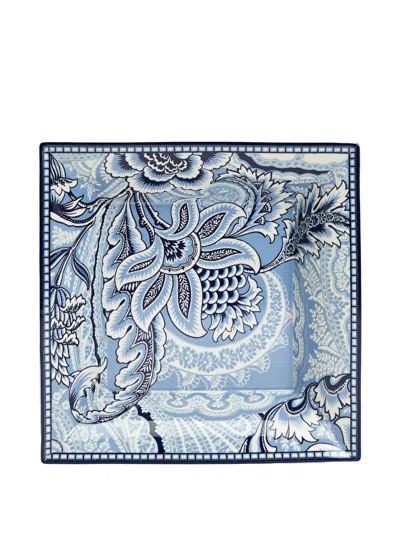 Etro Home Bloom Square Trinket Tray In Blue