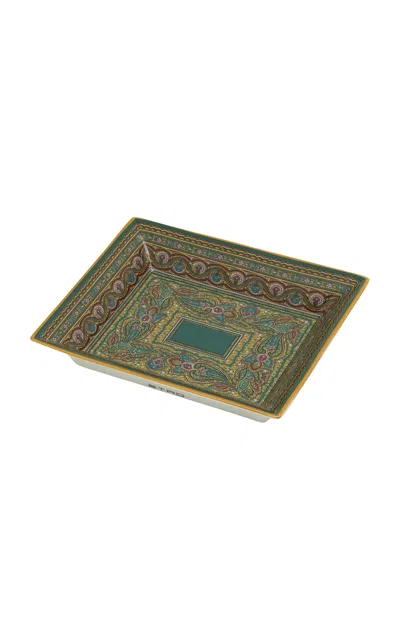 Etro Home - Cachemire  Rectangular Tray; Green - Green