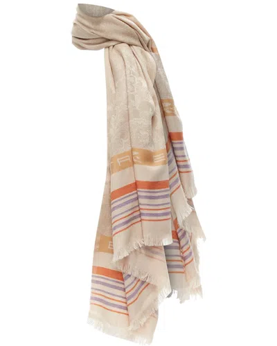 Pre-owned Etro Home Collection Wool Stripes Scarf (authentic Pre-loved)