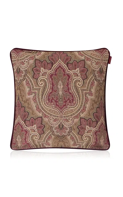 Etro Home - Deosai Cushion With Piping; Burgundy - Burgundy