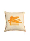 Shop Etro Home Embroidered Ribot Cushion 45x45 In Nude & Neutrals