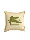 Etro Home Embroidered Ribot Cushion 45x45 In Nude & Neutrals