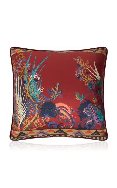 Etro Home - Fauve Cushion With Cord - Print