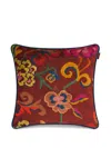 Etro Home Floral-motif Striped Velvet Cushion (45x45cm) In Multi