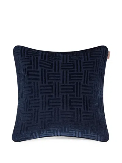 Etro Home Jacquard-monogram Cushion In Blue