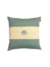 Etro Home Linen Embroidered Pillow Pegaso 45x45 In Blue