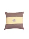 Etro Home Linen Embroidered Pillow Pegaso 45x45 In Pink & Purple