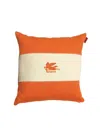 Etro Home Linen Embroidered Pillow Pegaso 45x45 In Yellow & Orange