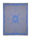 Etro Home Logo-jacquard Wool Throw Blanket (180cm X 140cm) In Blue