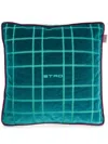 Etro Home Logo Plush-finish Cushion In Green