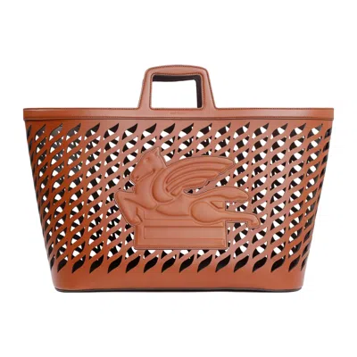 Etro Home Logo Magazine Rack In Brown