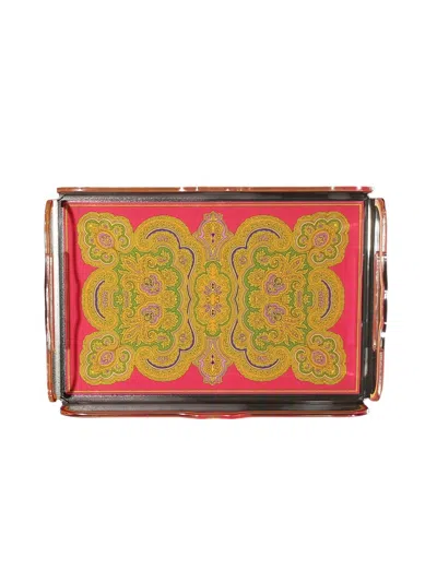 Etro Home Mandala Tray 30x20 In Multicolour