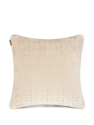 Etro Home Monogram-motif Jacquard Cushion In Neutral