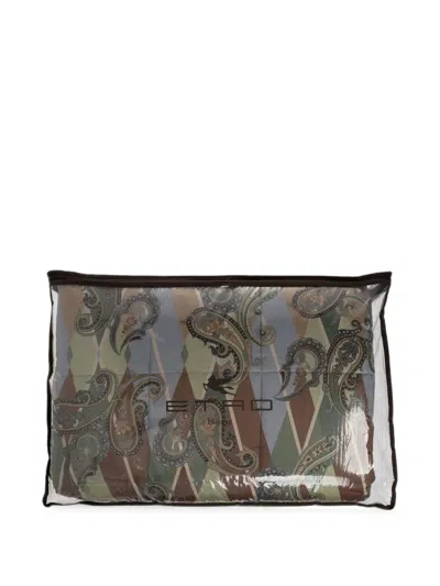 Etro Home Paisley Argyle Blanket In Multi