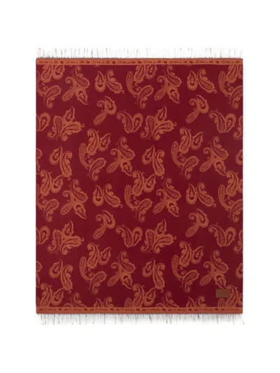 Etro Home Paisley Jacquard Blanket In Red