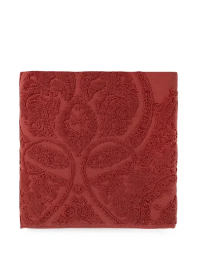 Etro Home Paisley Jacquard-weave Bath Towel In 레드