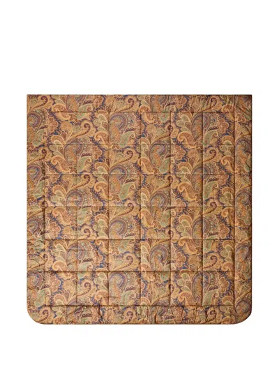 Etro Home Paisley-pattern Bedspread In Brown