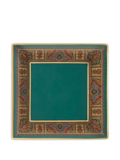 Etro Home Paisley-pattern Porcelain Tray (16cm X 16cm) In Green