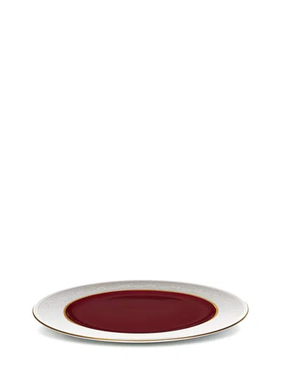 Etro Home Paisley Porcelain Charger Plate Decorative Plate In Red