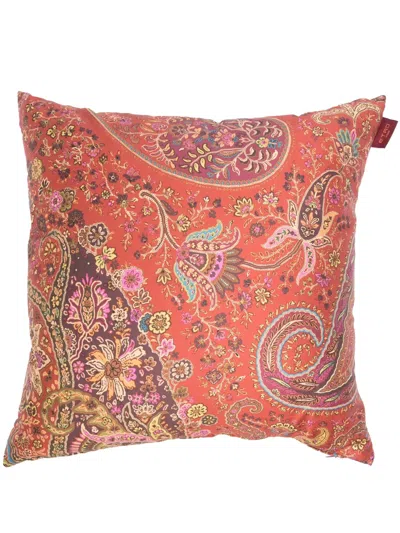 Etro Home Paisley-print Cotton Cushion In Purple
